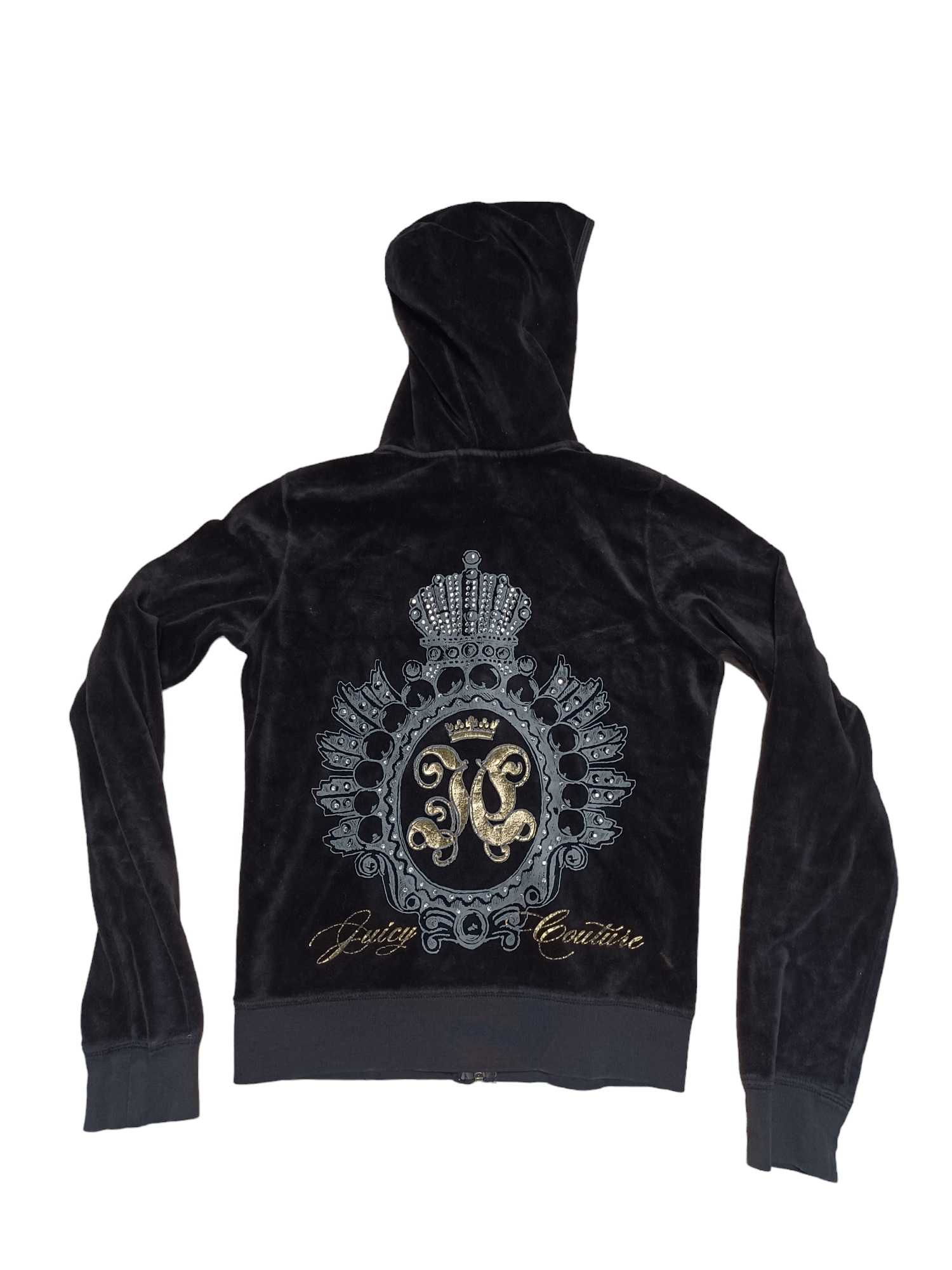 Juicy Couture JUICY COUTURE BIGLOGO VELOUR DESIGNER ZIP JACKET HOODIE Size M / US 6-8 / IT 42-44 - 1 Thumbnail