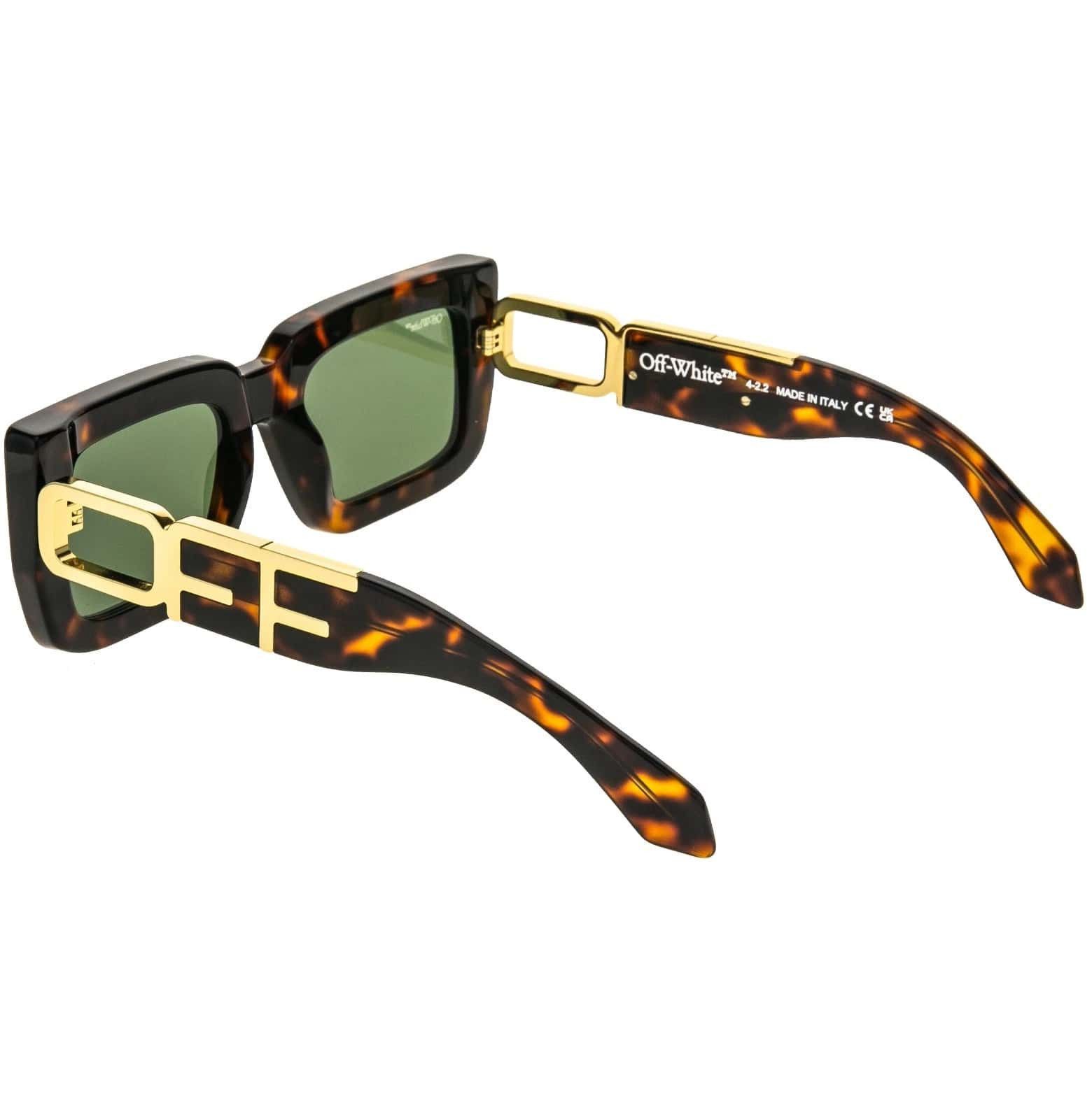 Off-White OFF-WHITE 073 OERI073 Brown Green Unisex BOSTON Sunglasses Size ONE SIZE - 7 Thumbnail