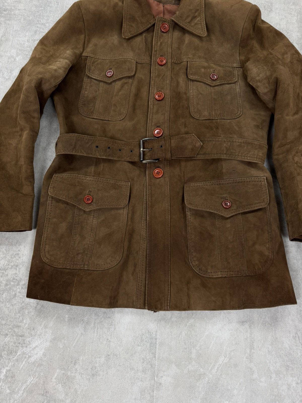Other Vintage Suede Jacket Toscana Pockets Belted Peacoat Japanese Size US M / EU 48-50 / 2 - 10 Thumbnail