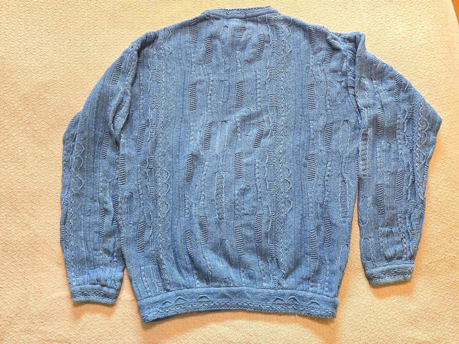 Other Tosani Sweater M | 90s Blue Textured Knit Size US M / EU 48-50 / 2 - 5 Thumbnail