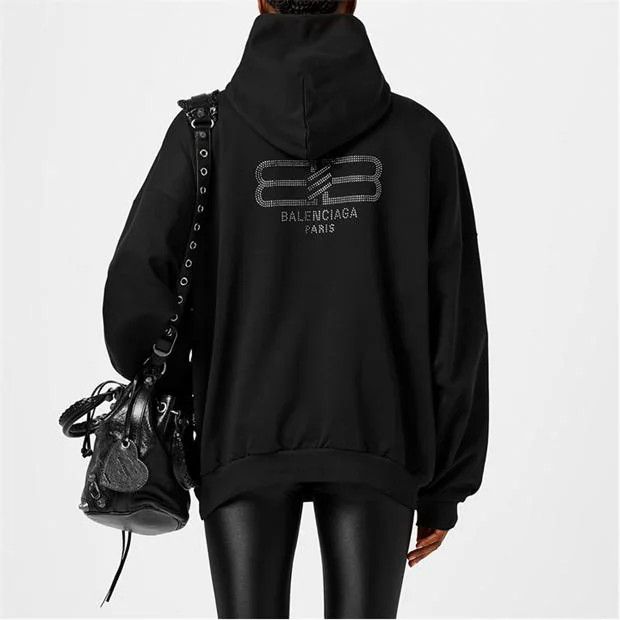 Balenciaga o1g2r1mq0924 Oversized Hoodies in Black Size S / US 4 / IT 40 - 5 Thumbnail