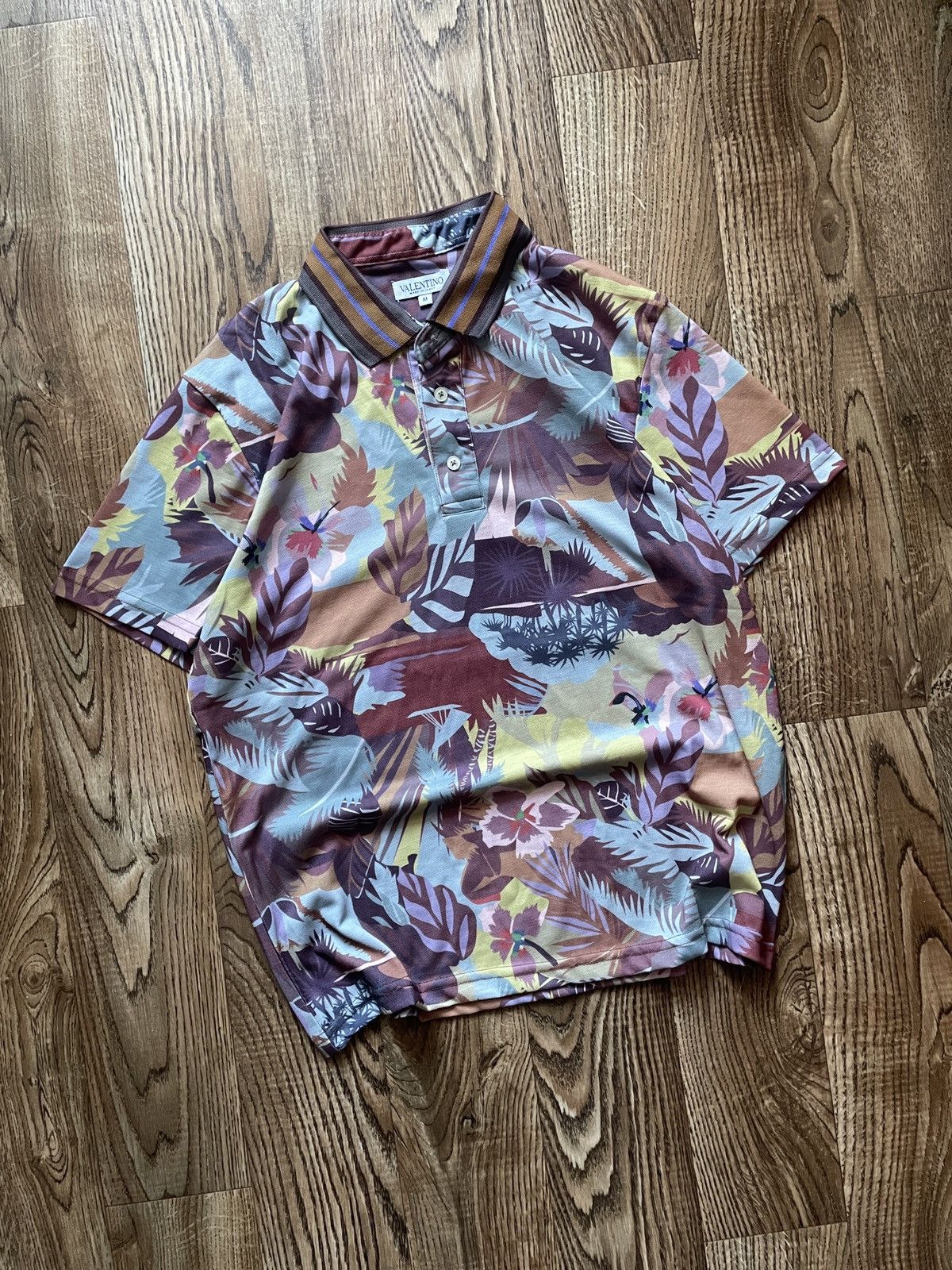 Valentino Valentino Polo Shirt/ Floral Design Size US M / EU 48-50 / 2 - 1 Thumbnail