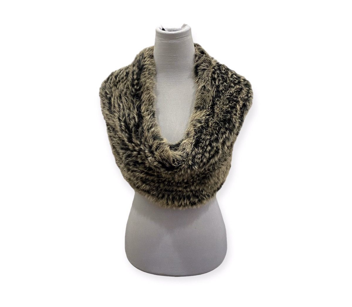 image of Archival Clothing x Mink Fur Coat Nabro Mink Fur Fleece Round Neck Scarf in Black