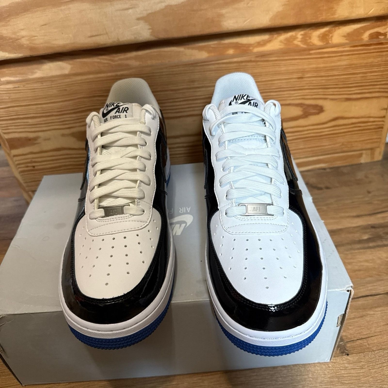 Nike 2014 Nike Air Force 1 Concord Patent Black White Game Royal Size US 10 / EU 43 - 6 Thumbnail