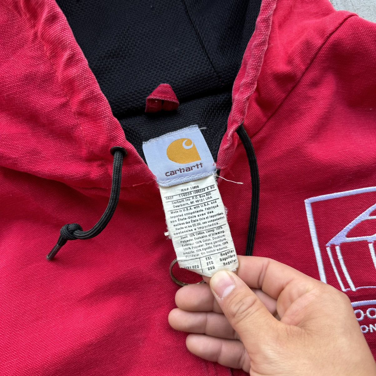 Carhartt × Vintage Vintage Carhartt Faded Hooded Crimson Red Jacket Sz XXL Size US XXL / EU 58 / 5 - 3 Thumbnail