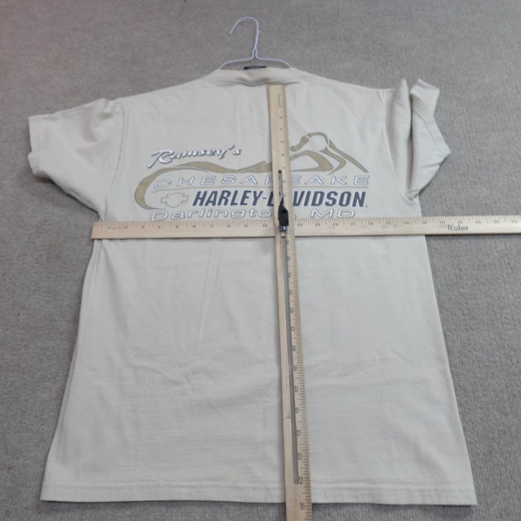 Harley Davidson VINTAGE Harley-Davidson Shirt M Beige Mens Short Sleeve Crew Neck 2000s Biker Motorcycle Cotton Size US M / EU 48-50 / 2 - 4 Thumbnail