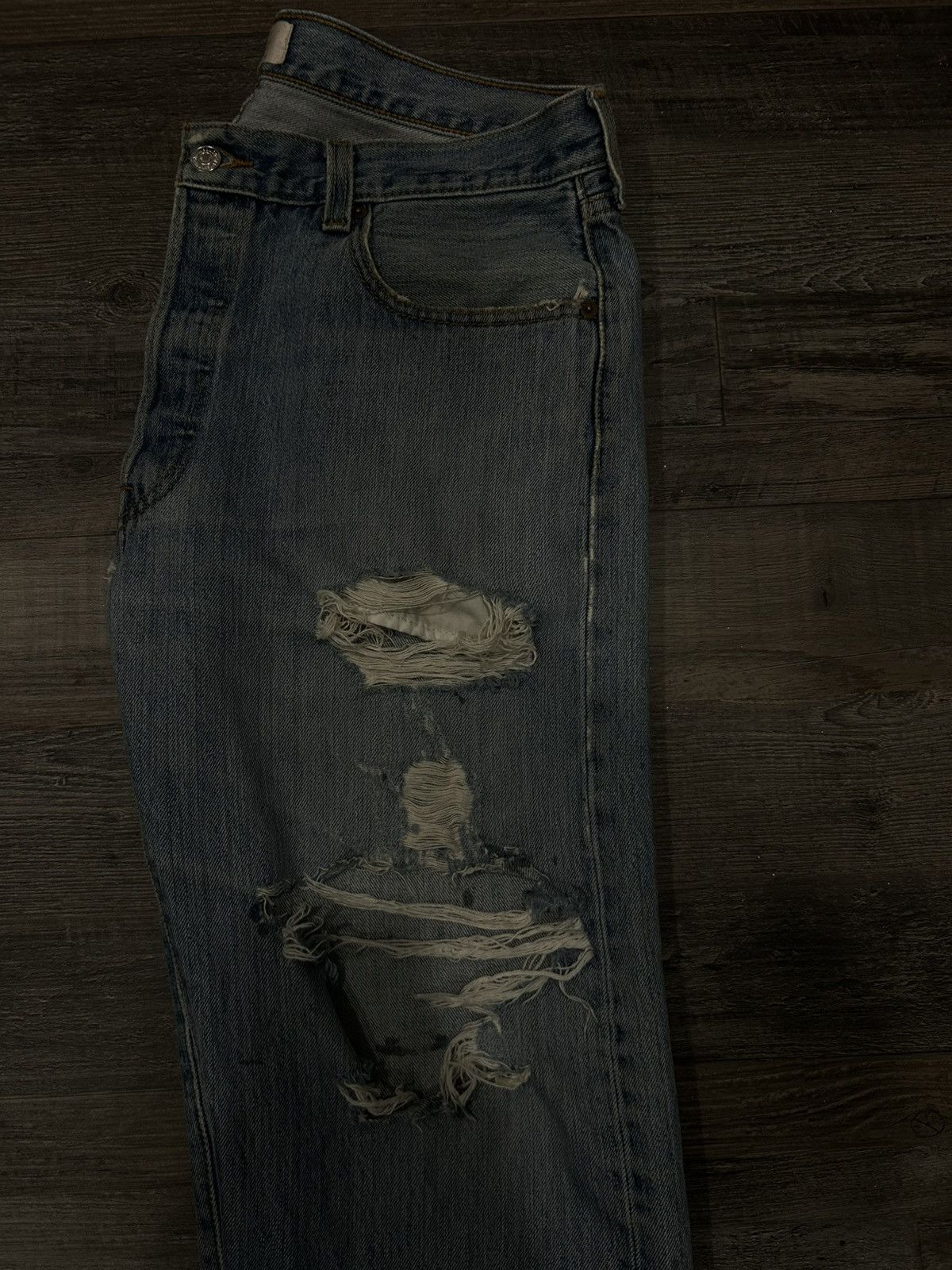 Levi's × Vintage Vintage Stonewashed Distressed Levi 501’s Size US 36 / EU 52 - 5 Thumbnail