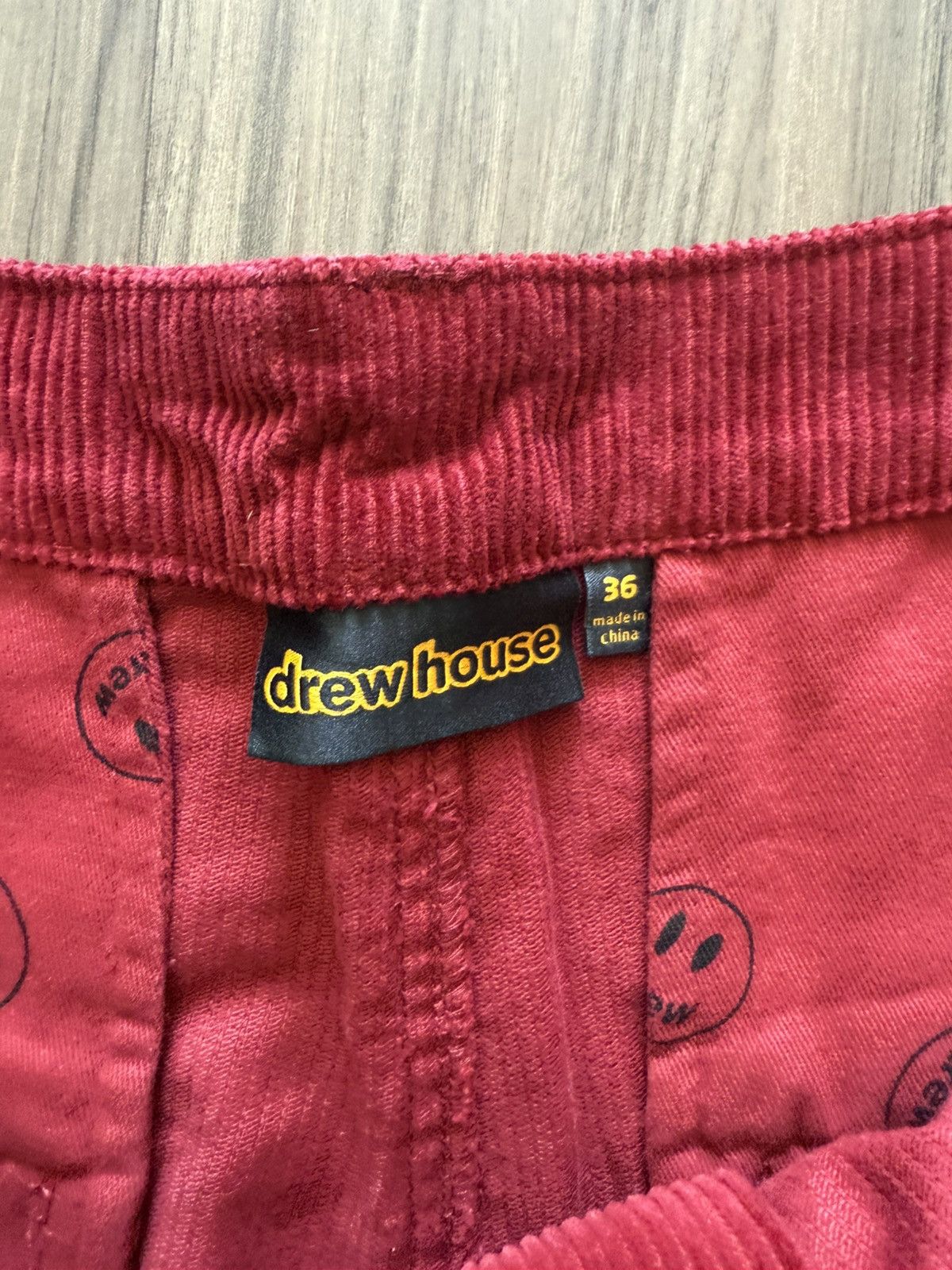 Drew House Drew House Corduroy Pants Burgandy Wide Leg Smiley Size 36 Size US 32 / EU 48 - 4 Thumbnail