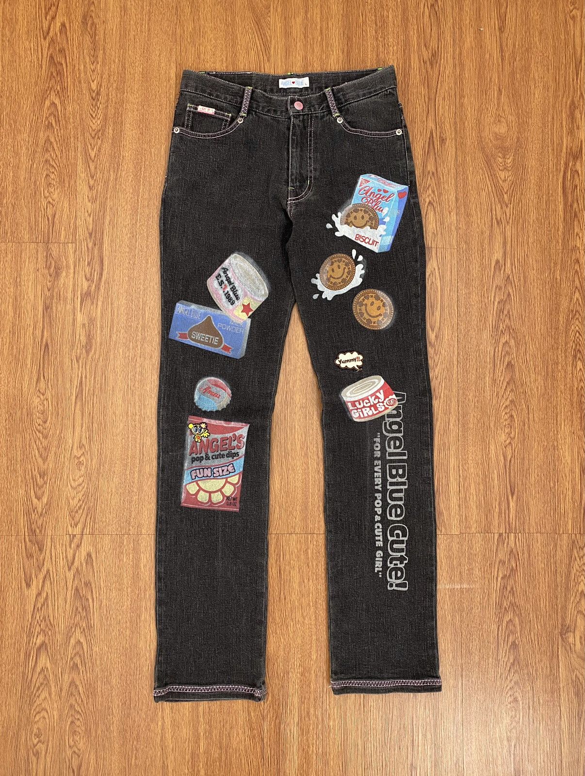 Angel blue printed denim