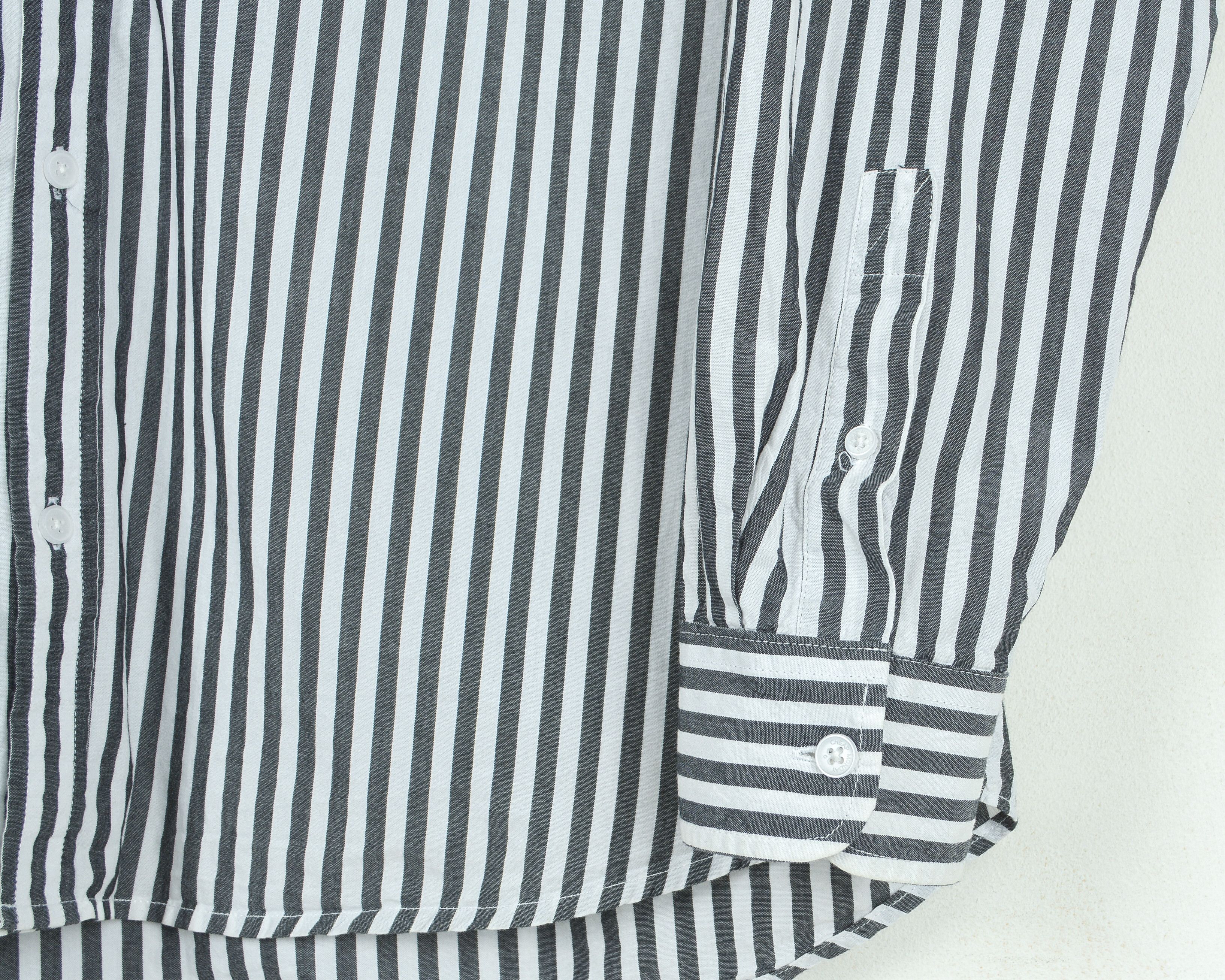 Cheap Monday Neo b-d Men Casual Shirt Pinstriped Striped Button Up Cotton Size US L / EU 52-54 / 3 - 3 Thumbnail