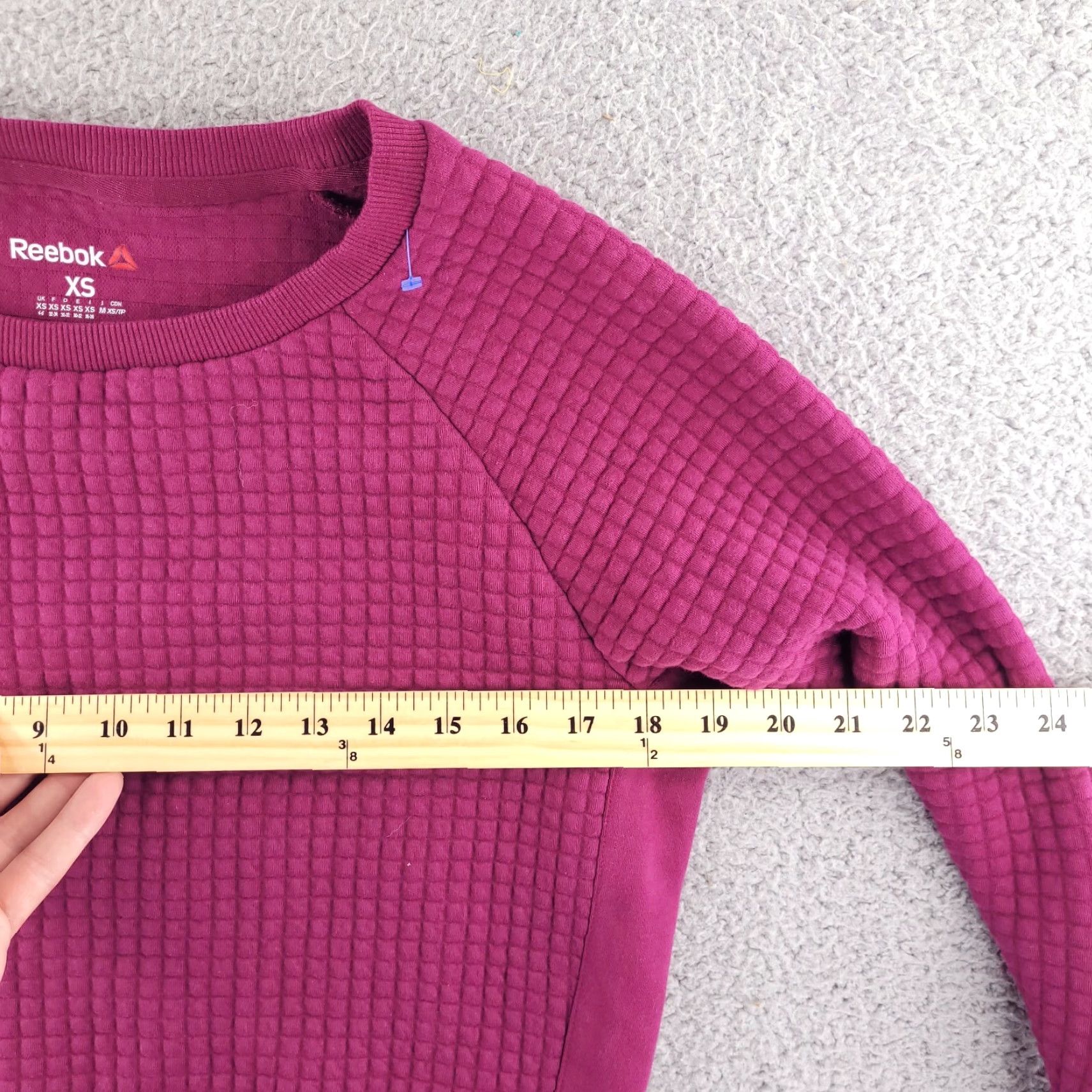 Reebok Reebok CrossFit Sweatshirt Womens XS Purple Thermal Waffle Round Neck Size XS / US 0-2 / IT 36-38 - 6 Thumbnail