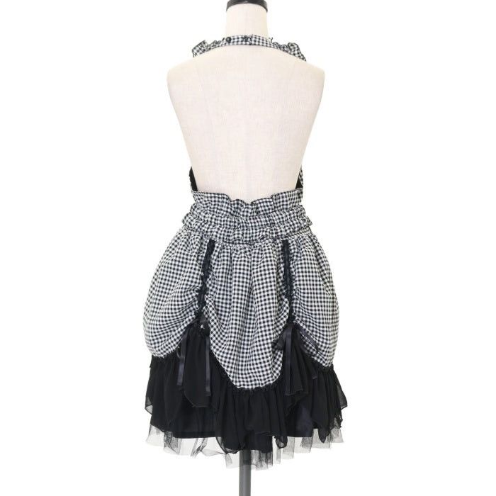 Japanese Brand ALGONQUINS Checkered halter jumper mini dress ➕ Size ONE SIZE - 2 Thumbnail