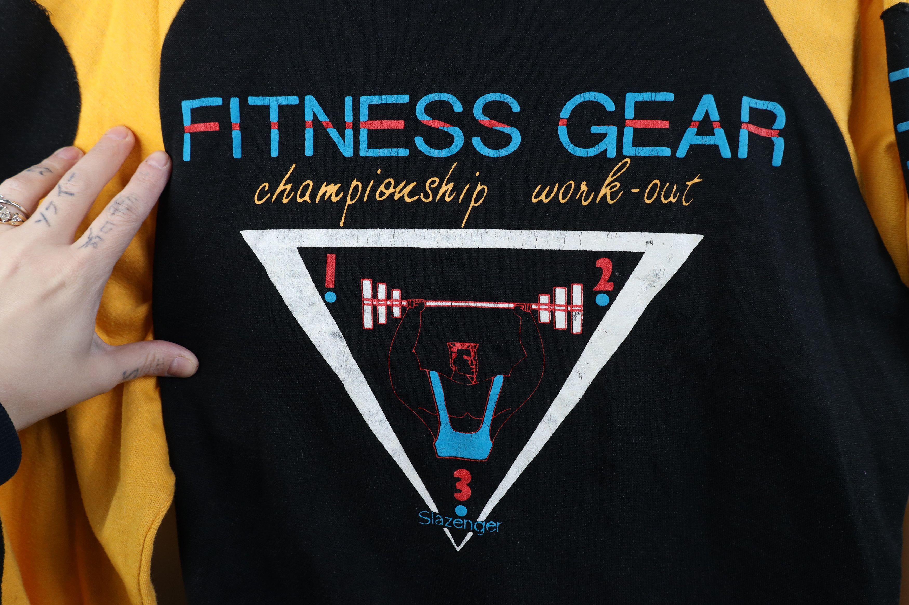 Vintage Vintage 80s 90s Slazenger Fitness Gear Raglan Sweatshirt Size US L / EU 52-54 / 3 - 4 Thumbnail