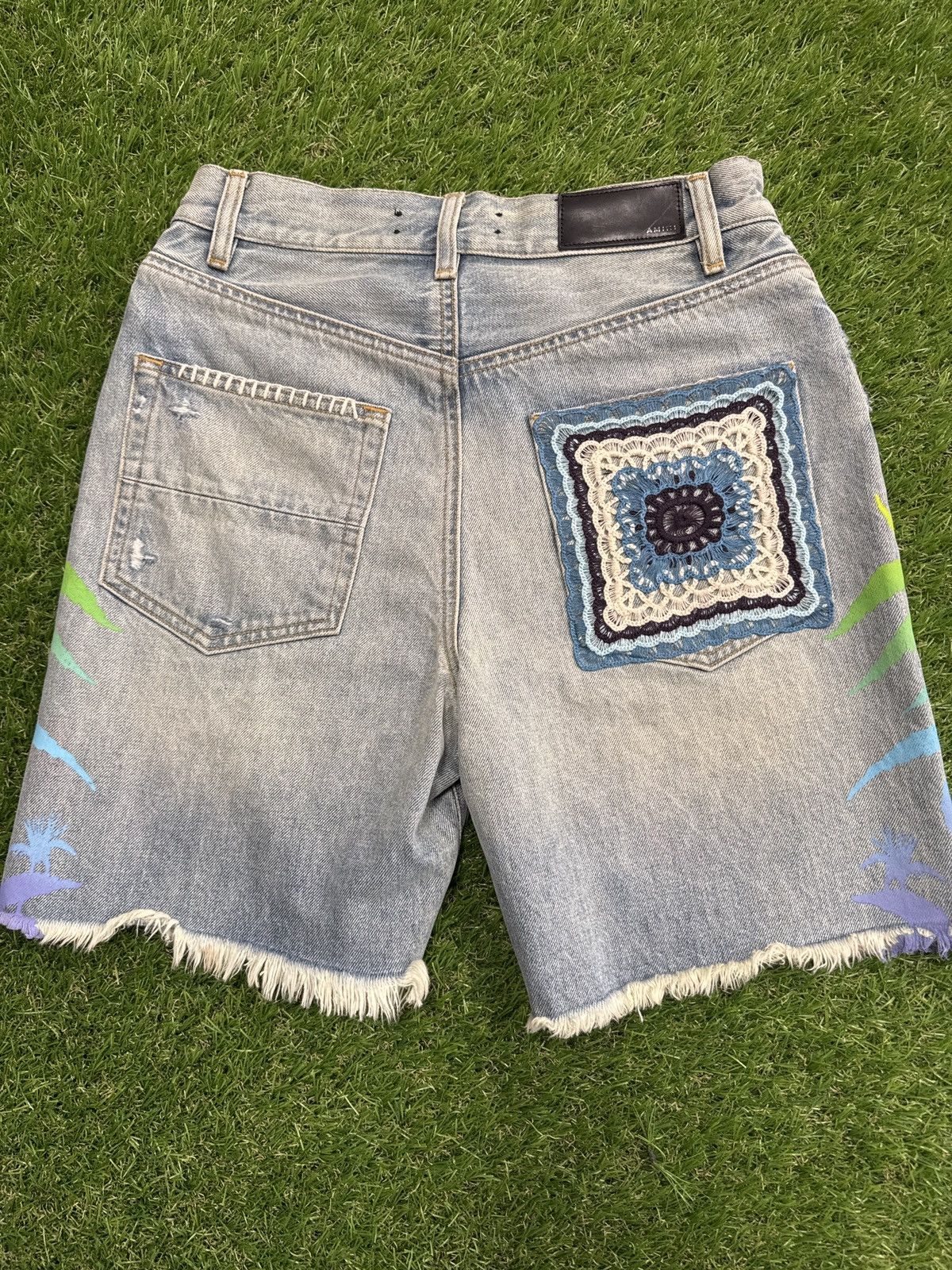 Amiri AMIRI PATCHWORK EMBROIDERED DENIM SHORTS Size US 28 / EU 44 - 3 Thumbnail