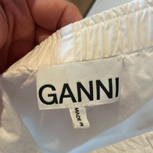 Ganni SSENSE GANNI White Puff Sleeve Poplin Blouse 8 euc summer Size M / US 6-8 / IT 42-44 - 6 Thumbnail
