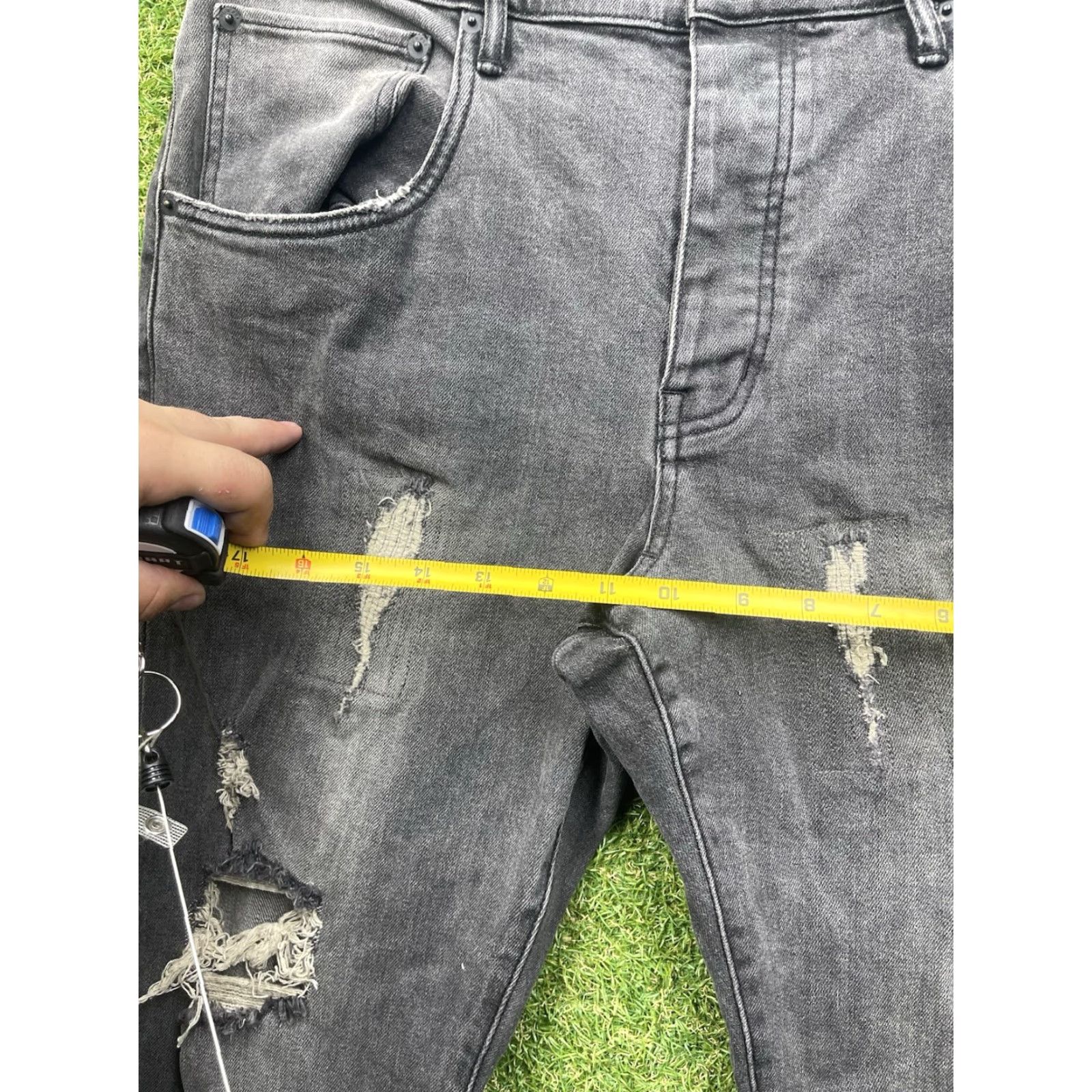 J Brand Purple Brand Jeans Slim Fit Mens 34x33 Black Distressed Stretch Size US 34 / EU 50 - 3 Thumbnail