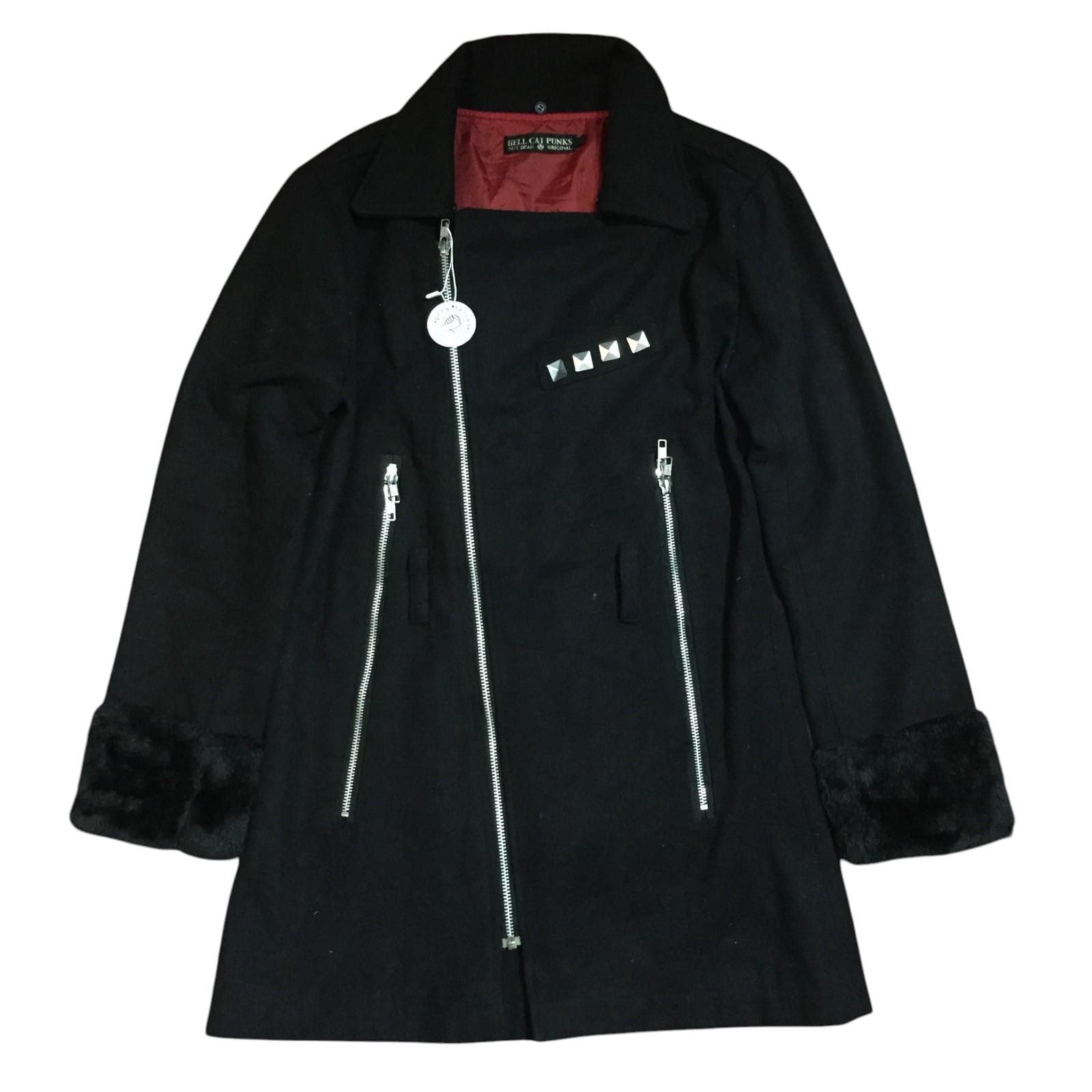 Japanese Brand Y2K Hell Cat Punks Double Collar Zipper Jacket Size US S / EU 44-46 / 1 - 1 Thumbnail