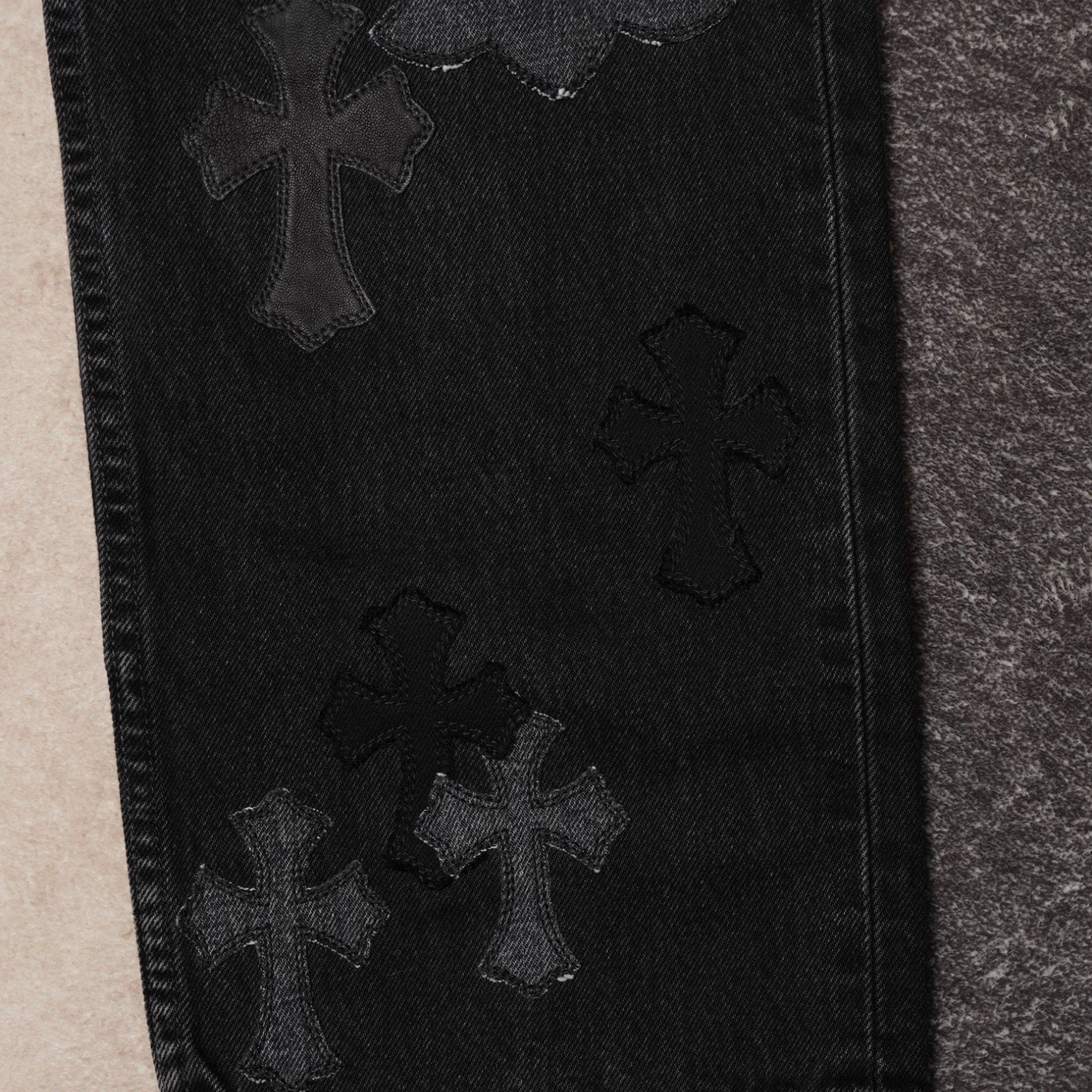 Chrome Hearts Chrome Hearts Black Denim Overpatched Vintage Jeans Size US 33 - 10 Thumbnail