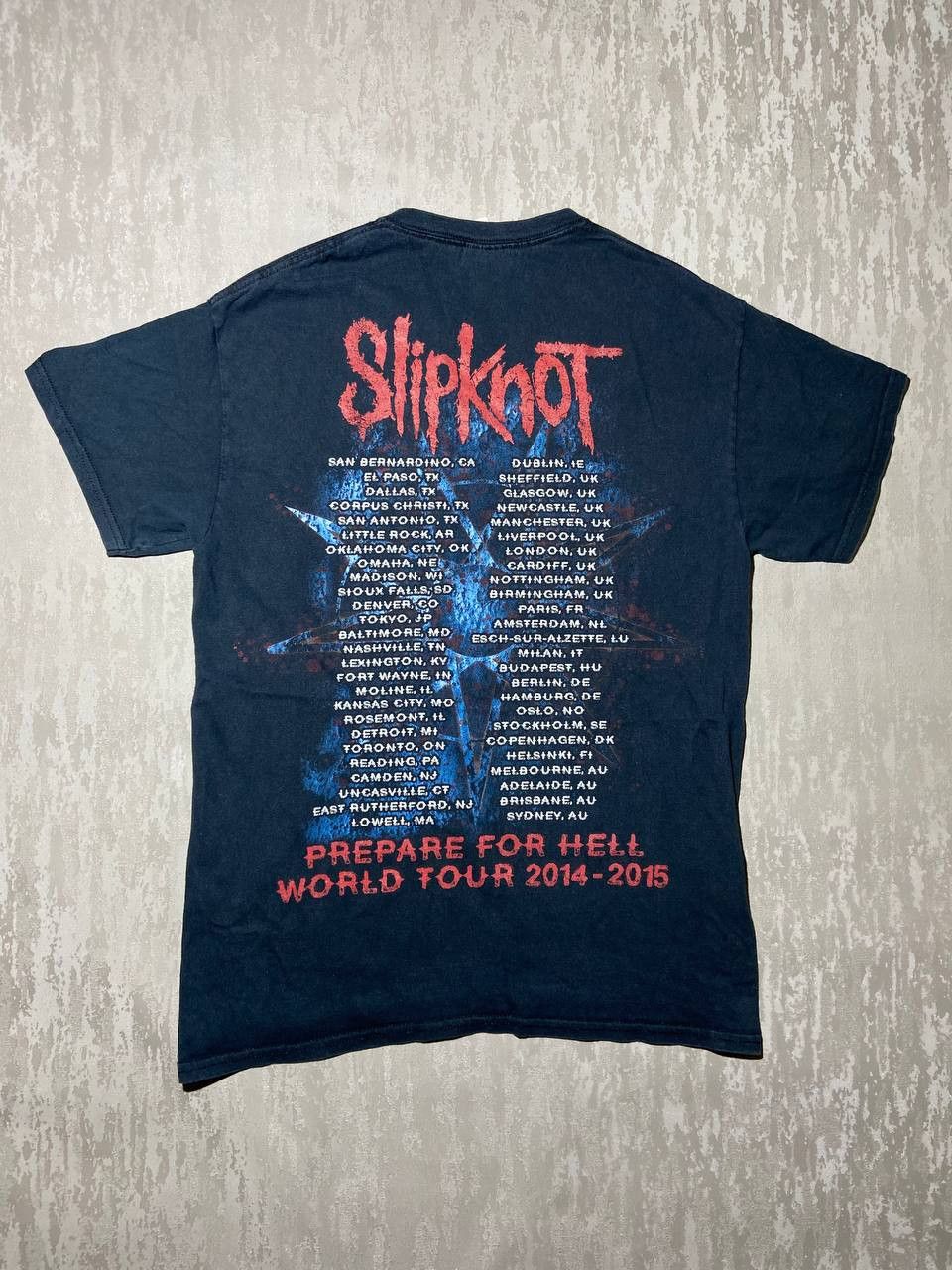 Band Tees × Vintage Vintage Slipknot 2014 World Tour Faded T-shirt Tee M Size US M / EU 48-50 / 2 - 8 Thumbnail
