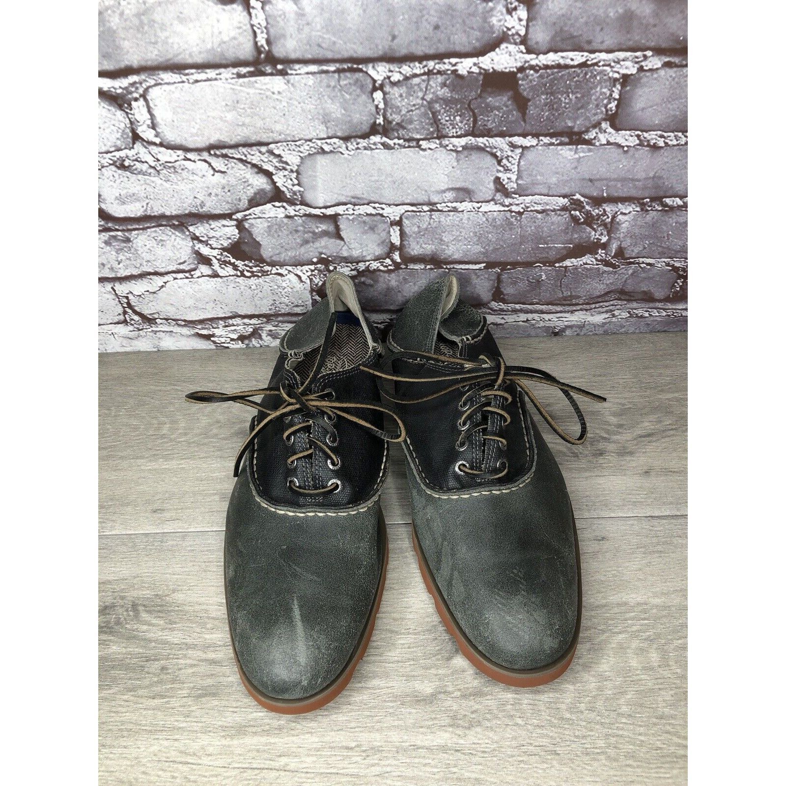 Sperry Sperry Top Sider Gray Black Leather Oxfords Lace Up Shoes Me Size US 11.5 / EU 44-45 - 12 Thumbnail