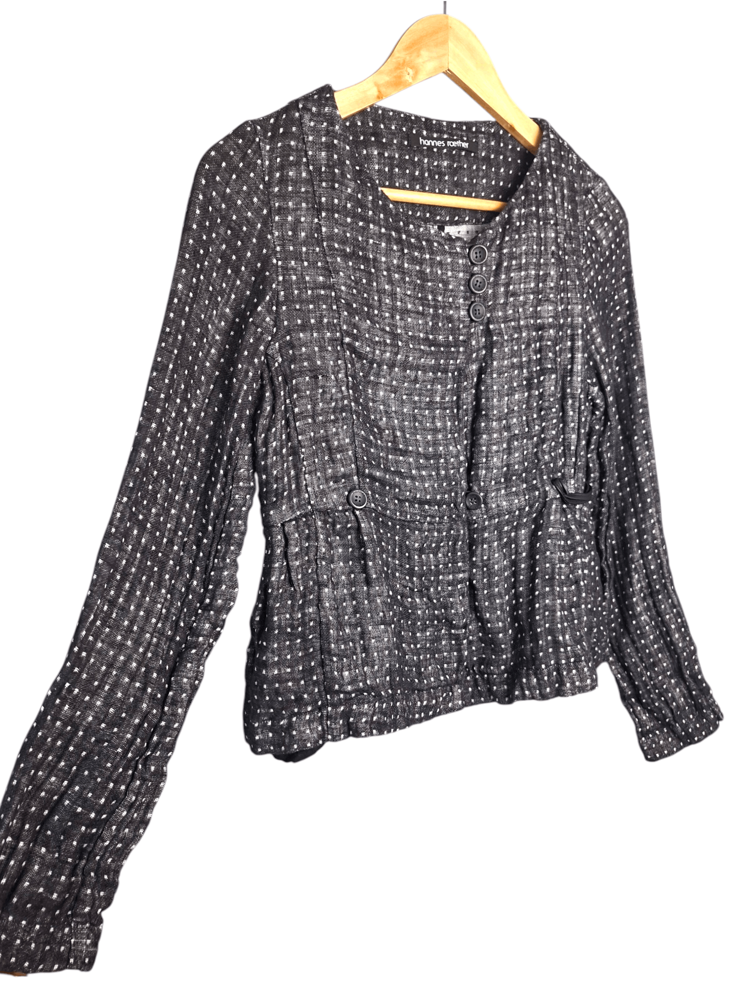 hannes roether Hannes Roether Textured Linen Blend Jacket Blazer Small Size S / US 4 / IT 40 - 2 Thumbnail