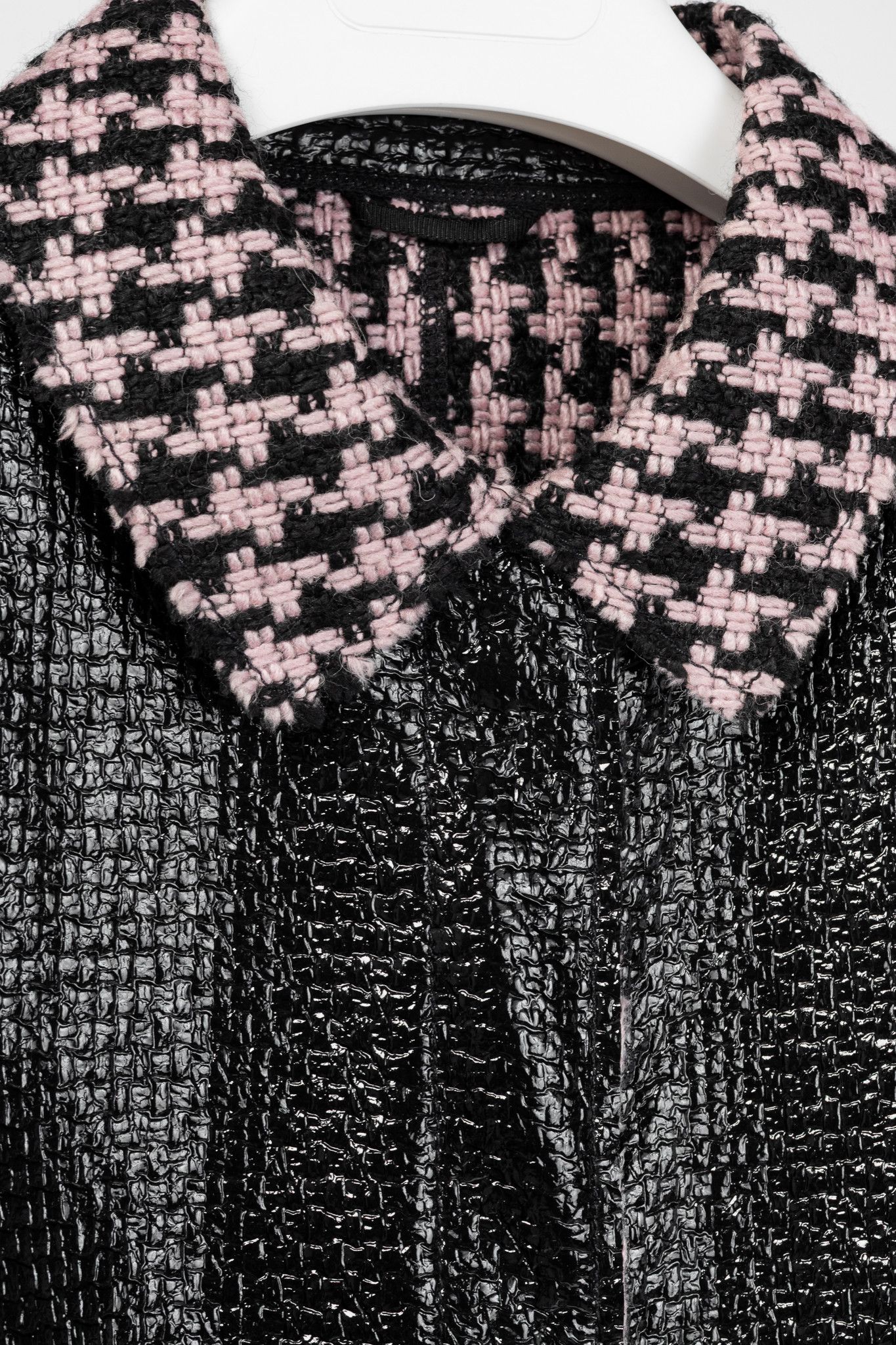 Other Marc Cain Reversible Houndstooth Tweed & Faux-Leather Jacket Size L / US 10 / IT 46 - 13 Thumbnail