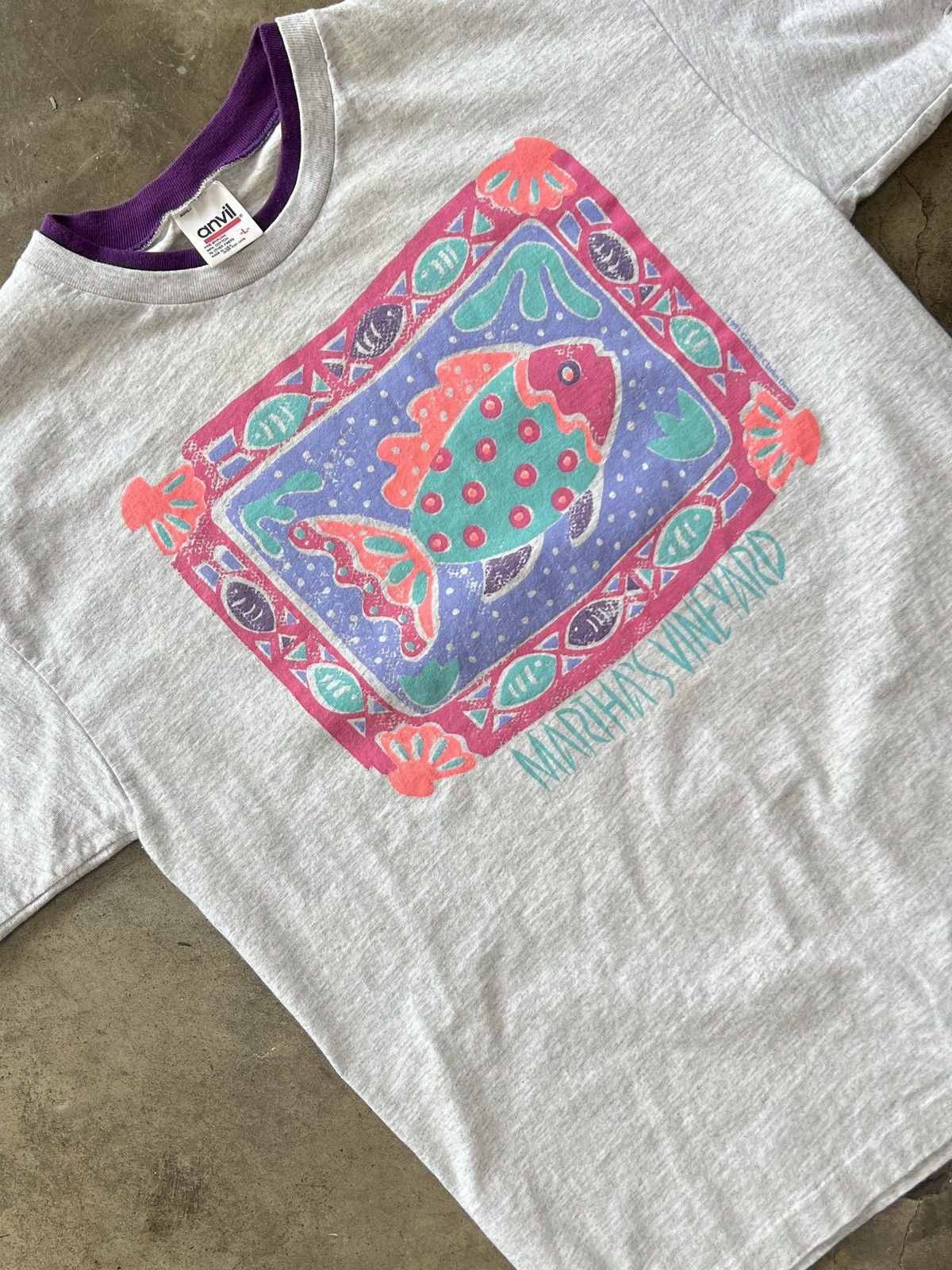 Vintage Vintage Double Collar Martha's Vineyard Tourist Tee Large Size US L / EU 52-54 / 3 - 1 Thumbnail