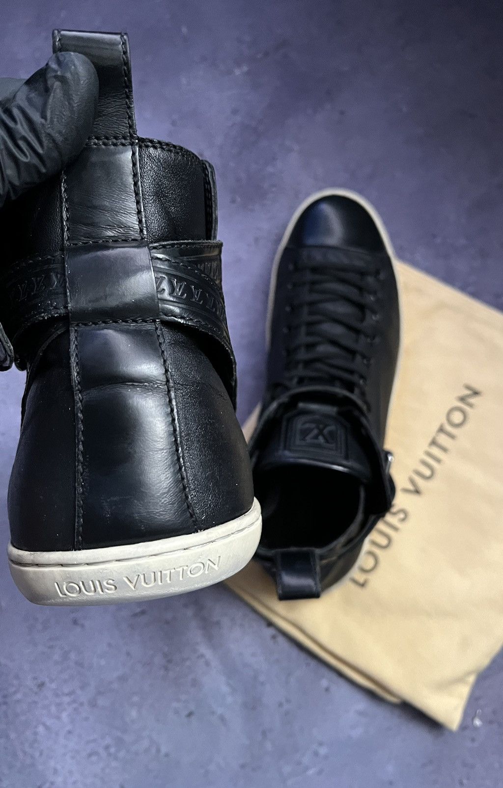 Louis Vuitton LOUIS VUITTON Montant LV Trainer leather high trainers Size US 9 / EU 42 - 7 Thumbnail