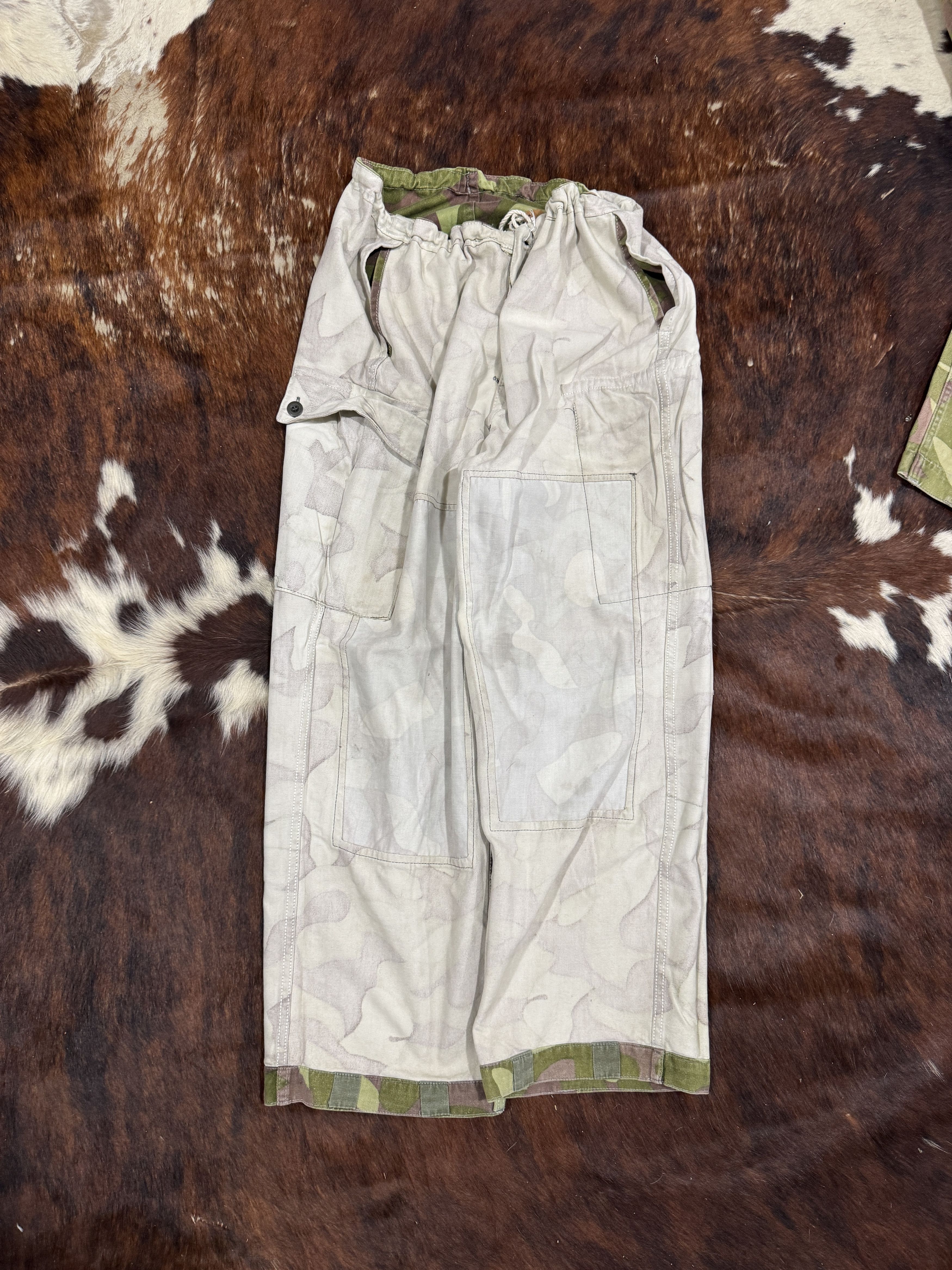 Vintage 60s Finnish Camou Cargo Pants Size 28" / US 6 / IT 42 - 3 Thumbnail