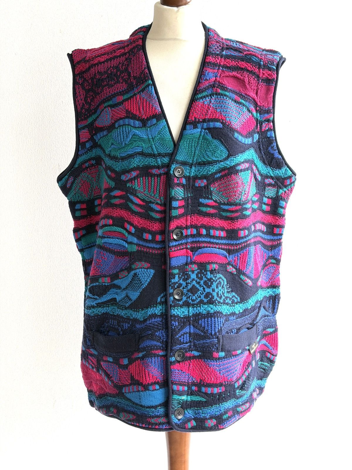 Coogi Vintage Coogi Wool Vest, 90s 3D Knit, Size L, New With Tag Size US L / EU 52-54 / 3 - 1 Thumbnail