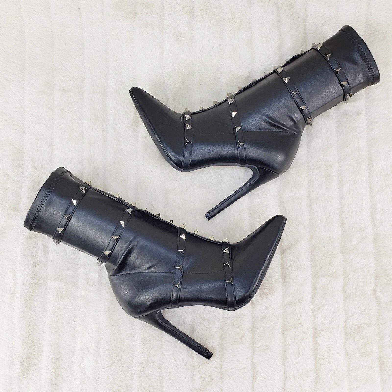 Other Mark Pyramid Stud Strap High Heel Pointy Toe Stretch Ankle B Size US 9 / IT 39 - 3 Thumbnail