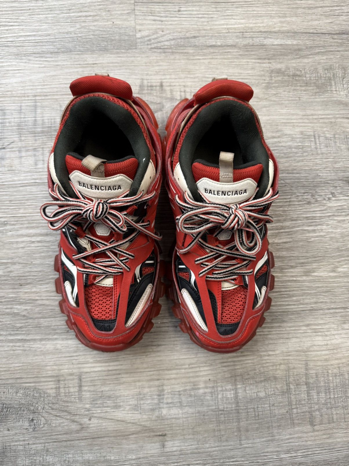 Balenciaga Balenciaga Track Runner Clear Sole - Red Size US 8 / EU 41 - 2 Thumbnail