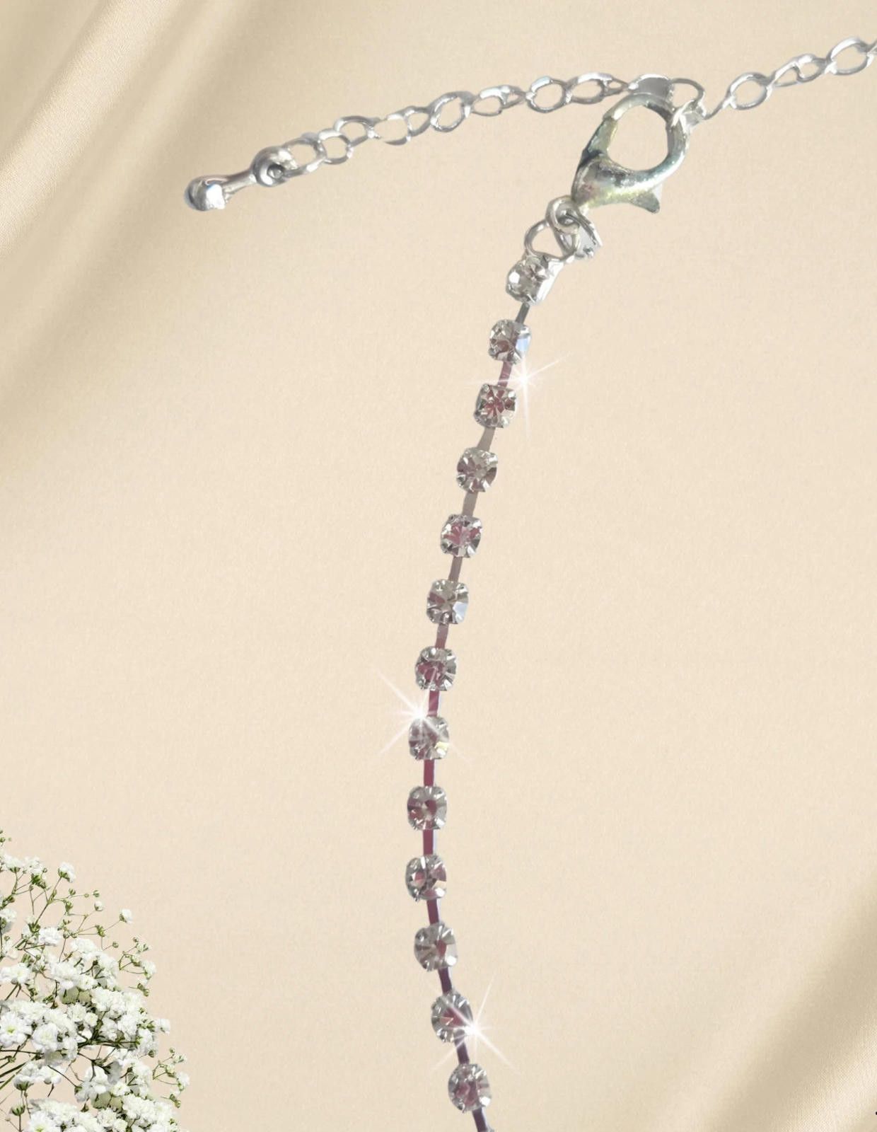 Other Blue Stone Necklace Adjustable Rhinestone Pageant Prom NEW Size ONE SIZE - 2 Thumbnail