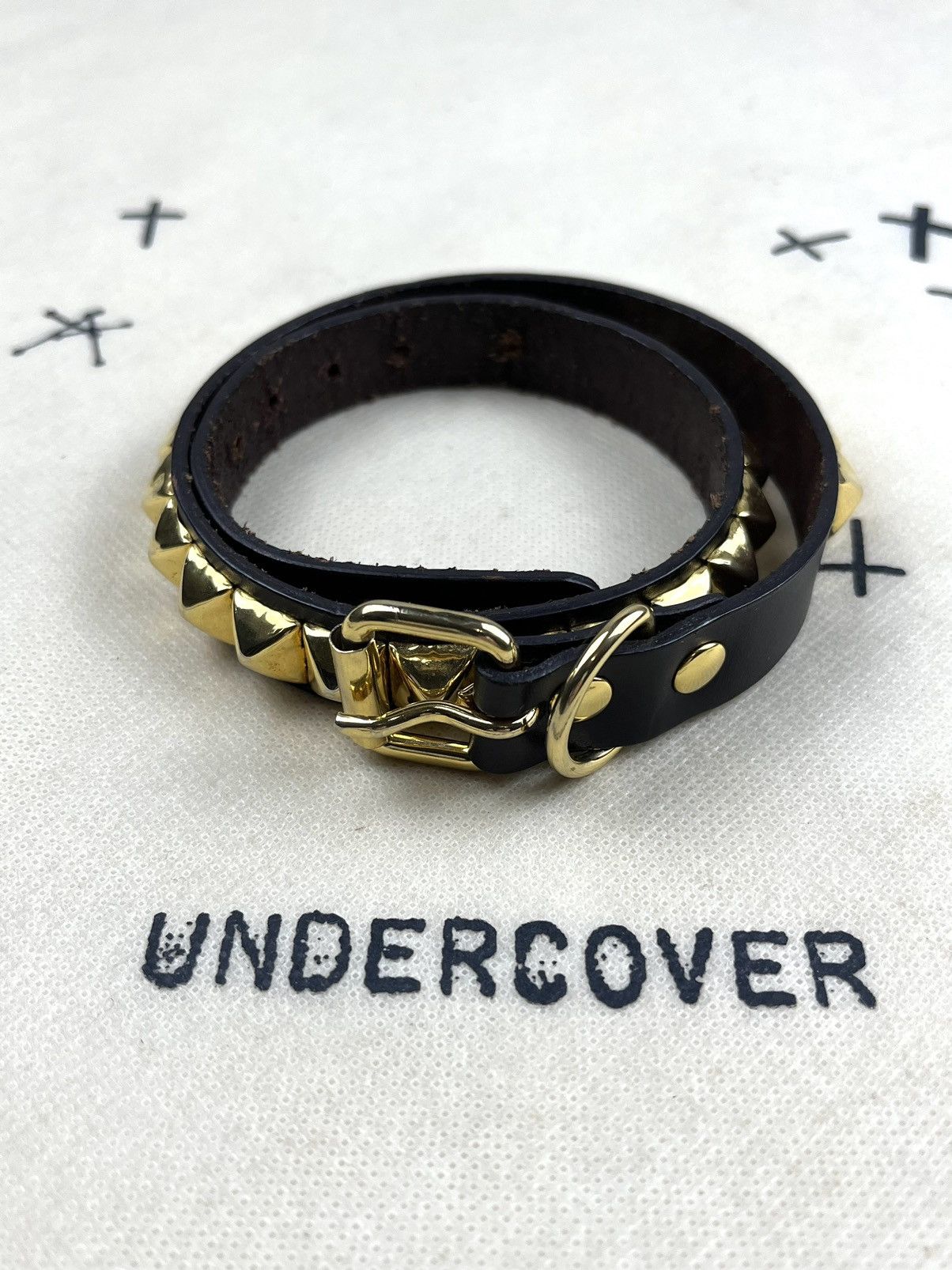 Undercover Undercover Triple Wrap Gold Studded Leather Belt Bracelet Size ONE SIZE - 3 Thumbnail