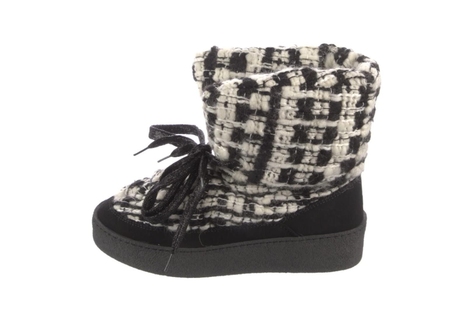 Khrisjoy Tweed Pattern Lace-Up Boots Women's Size: 8