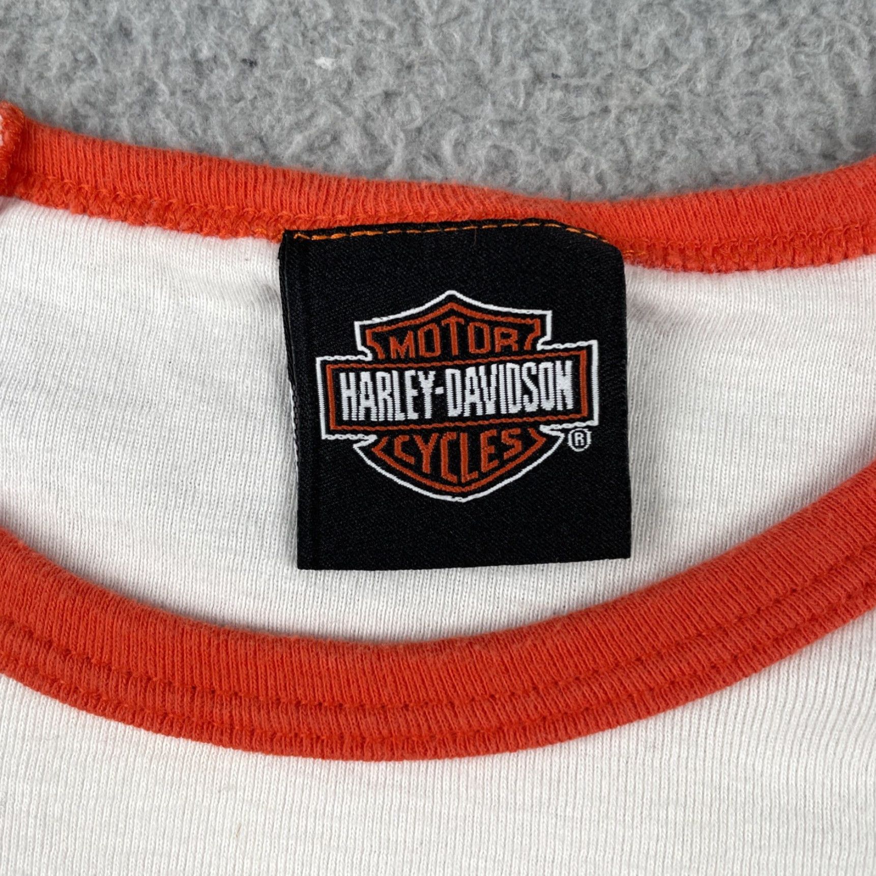 Harley Davidson VINTAGE Harley-Davidson Women’s XL White Raglan Tank Top Shirt USA Size XL / US 12-14 / IT 48-50 - 3 Thumbnail