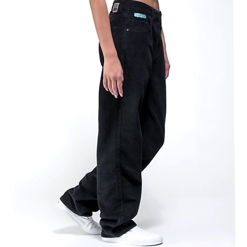 Empyre EMPYRE 90s Skater Pants Corduroy Black Cotton Sz 3 Pants Womens Baggy Slouchy Tori Juniors 90s Theme Mens Womens Girls Size 26" / US 2 / IT 38 - 3 Thumbnail