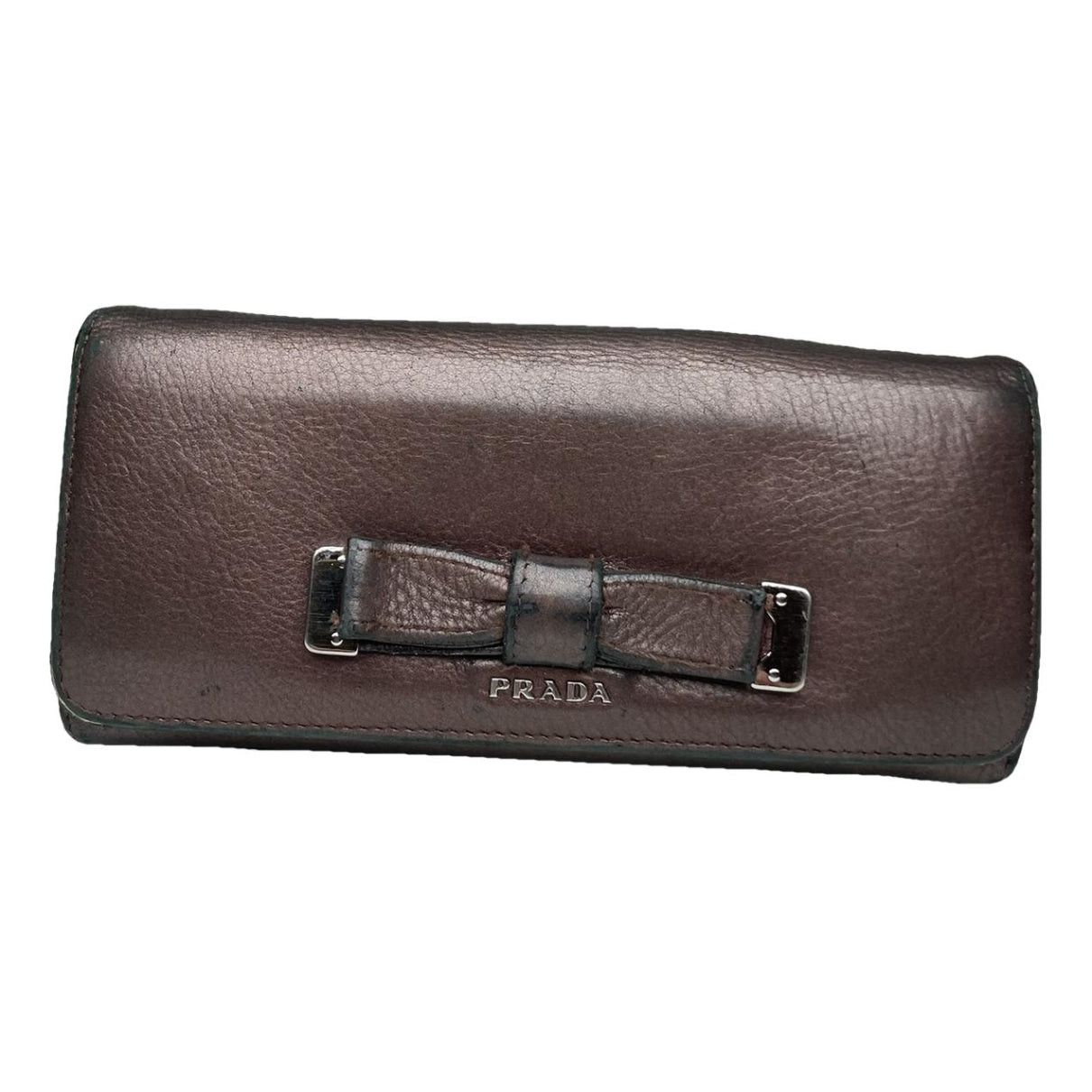 Prada Brown Leather Wallet Size ONE SIZE - 1 Thumbnail
