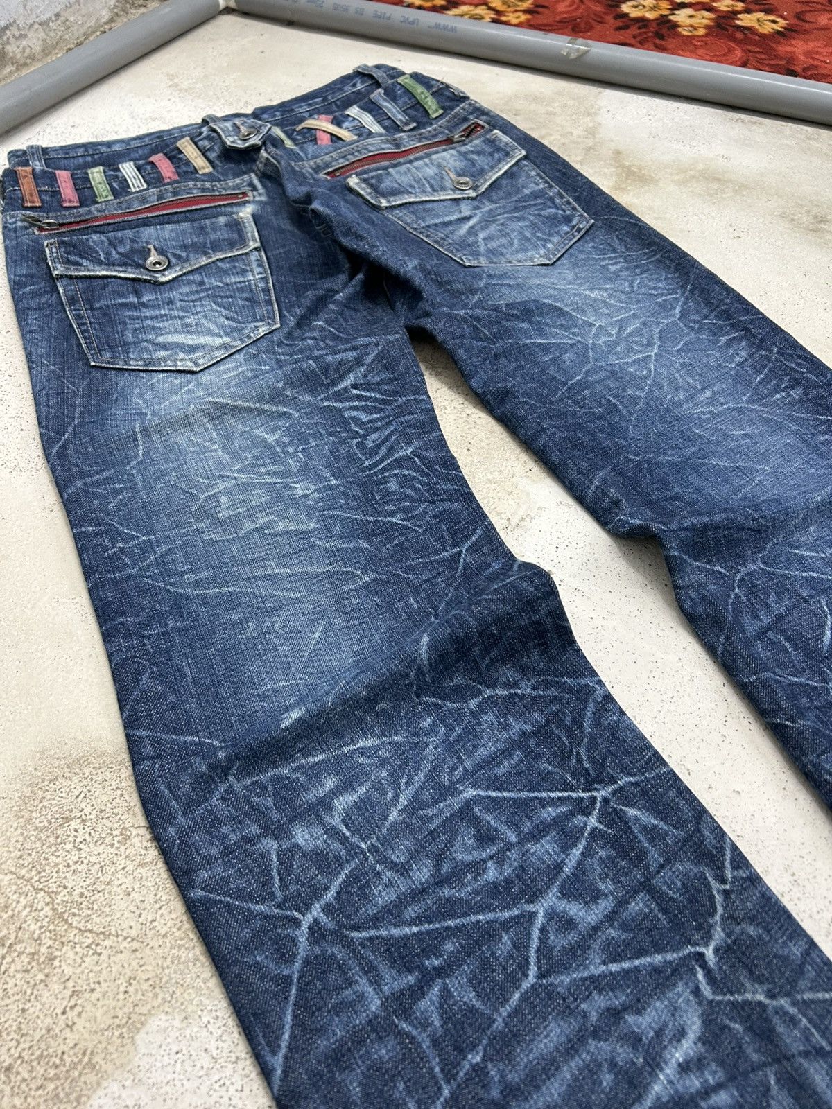 Le Grande Bleu (L.G.B.) Antfui Jeans Double Waist Clawn Marks Honeycombs Junya Size US 31 - 18 Thumbnail
