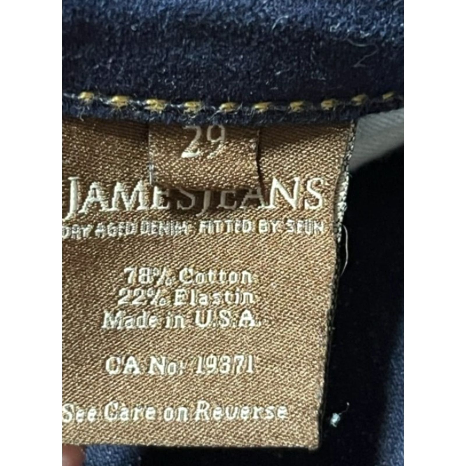 Denime James Jeans Womens 29 Hector Low Rise Bootcut Dark Wash Denim Stretch Blue Jeans Size 29" - 7 Thumbnail