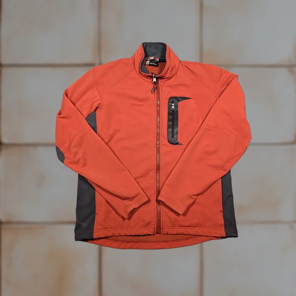 Marmot Marmot Mens Medium Softshell Jacket Orange Gray Full Zip Lined Fleece Hiking Size US M / EU 48-50 / 2 - 1 Thumbnail
