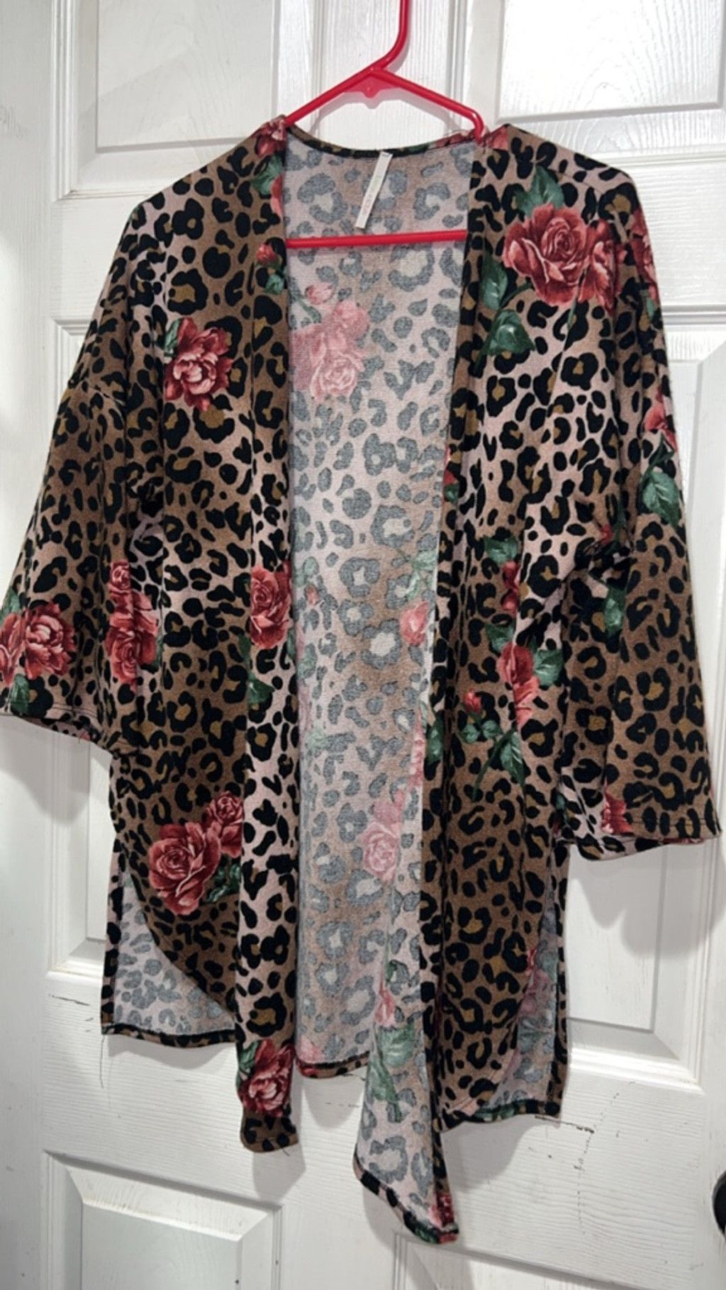 Other Women's Lounge n Chili Brown Leopard Floral Kimono Shrug S Size S / US 4 / IT 40 - 2 Thumbnail