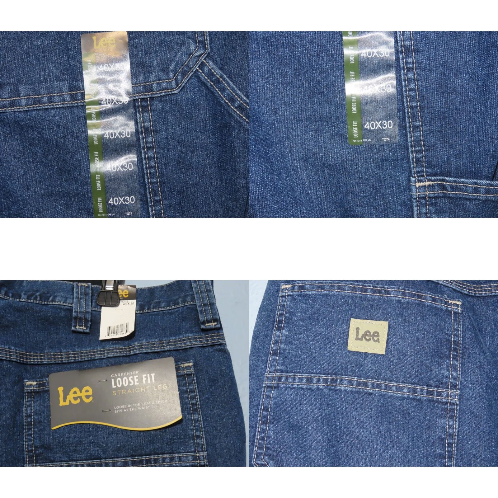 Lee Lee Men 40x30 Stone Straight Leg Loose Fit Carpenter Cargo Jeans 2887910 NWT Size US 40 / EU 56 - 8 Thumbnail