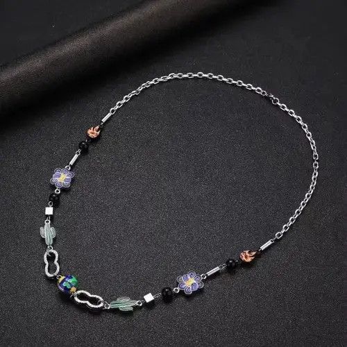 Japanese Brand Charm Necklace Cactus Chain Jewelry World Art Classic Flame Size ONE SIZE - 1 Thumbnail