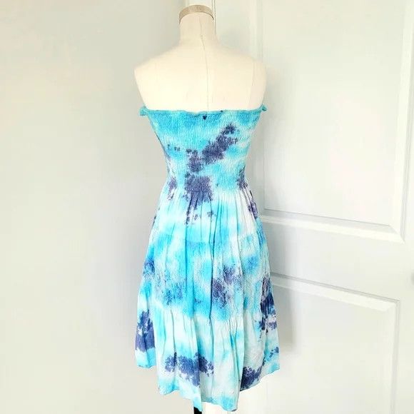 Vacation Juniors Raya Sun Smocked Strapless Tie-Dye Sundress Summer Size XL / US 12-14 / IT 48-50 - 5 Thumbnail