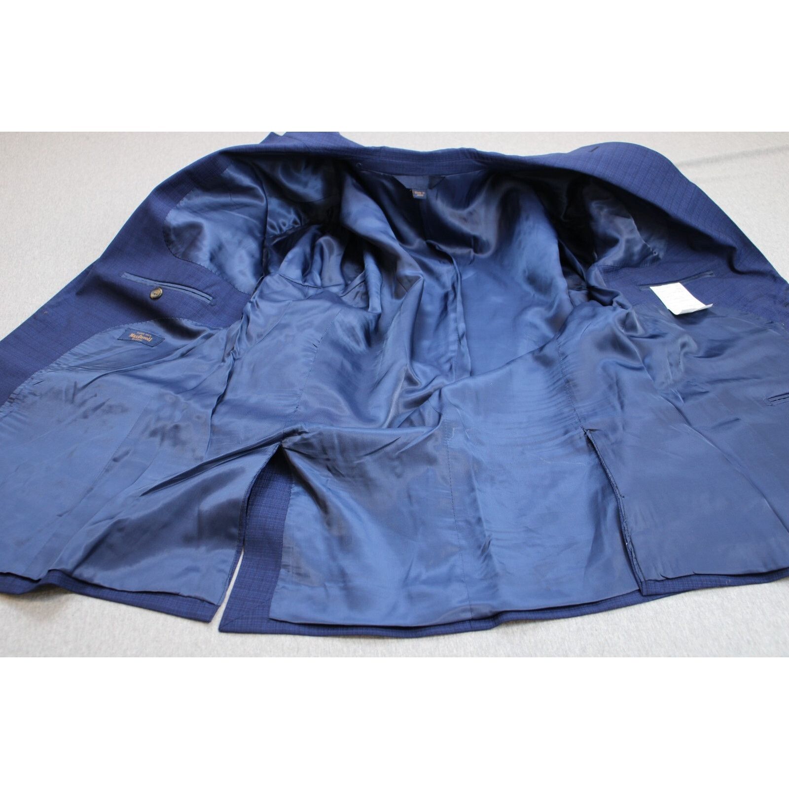 Suitsupply Max Davoli Blazer Mens 46R Blue Plaid Wool 2 Button Size 46R - 5 Thumbnail