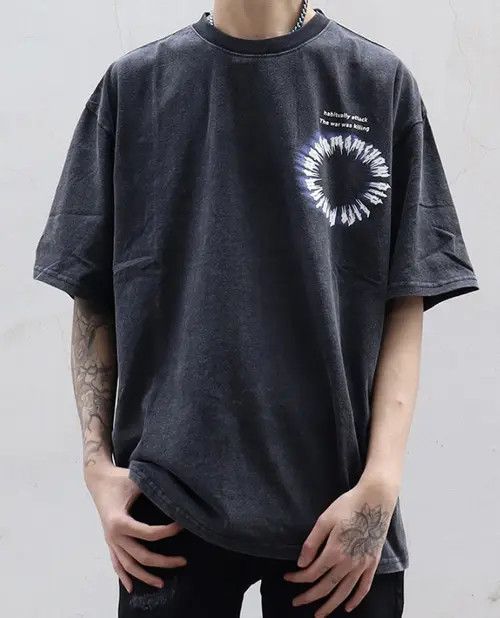 image of Vintage Habitually Stuck Oversized T-Shirt in Washed Black, Men's (Size 2XL)