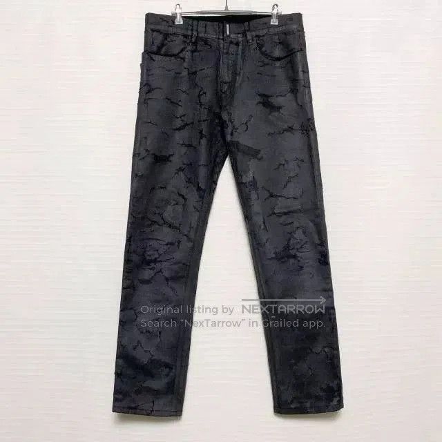 Givenchy Givenchy MMW Crackle Distressed Wax Jeans. Size US 33 - 1 Thumbnail