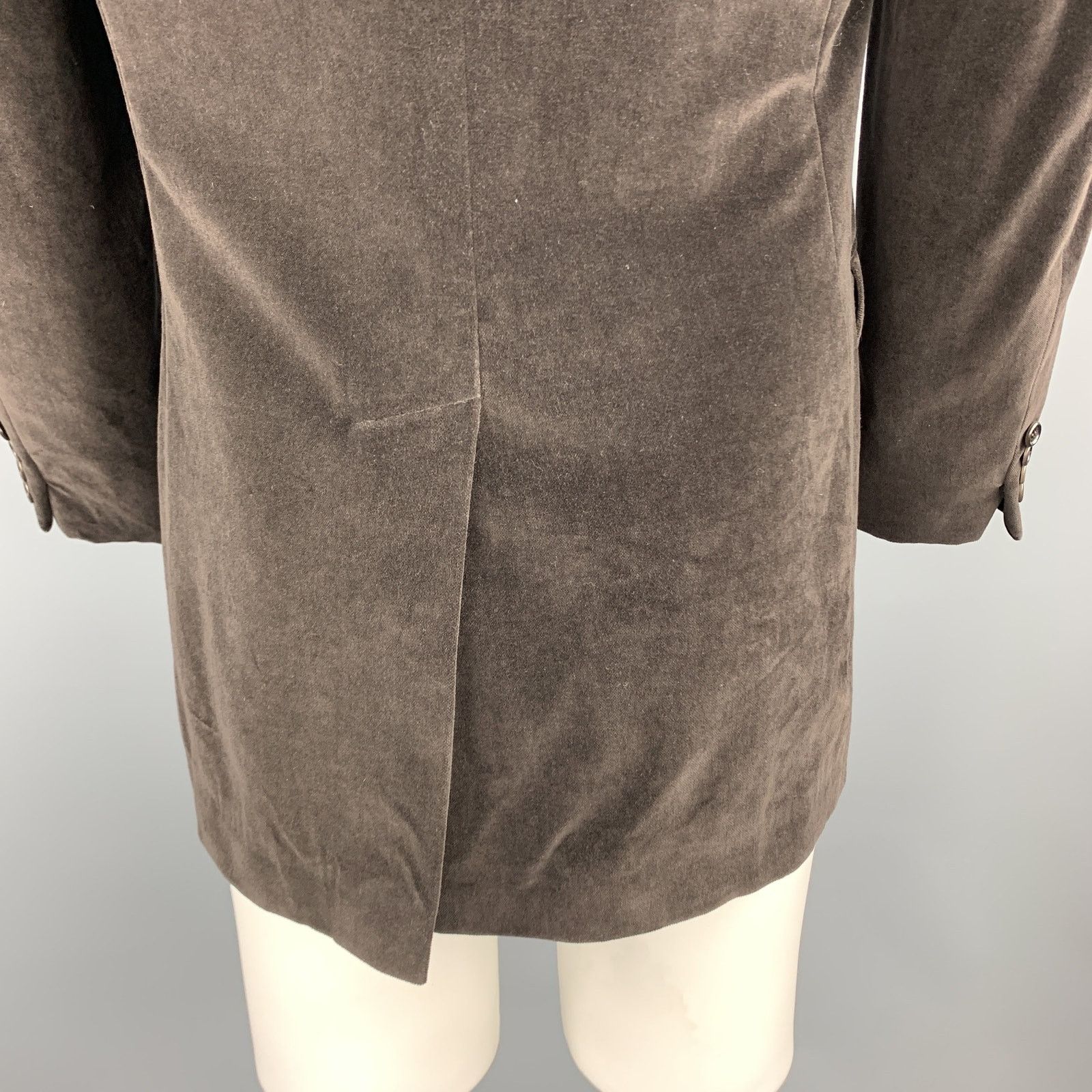 Paul Smith Size 38 Brown Cotton Velvet Notch Lapel Sport Coat Size 38R - 6 Thumbnail