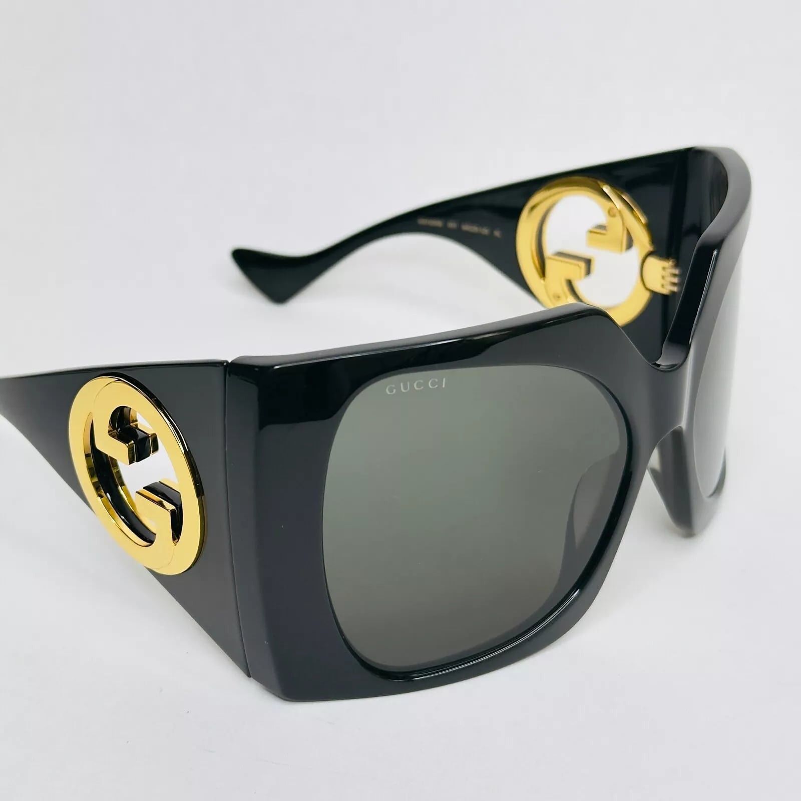Gucci GUCCI 1255 Black Gold Logo Gg1255S Oversized Mask Wrap 001 Size ONE SIZE - 2 Thumbnail